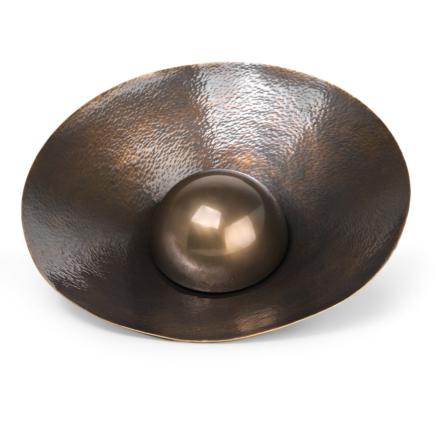 Luminaire GIRASSOL G shine oxidized hammered brass shade (brown) + shine oxidized button brass (brown)