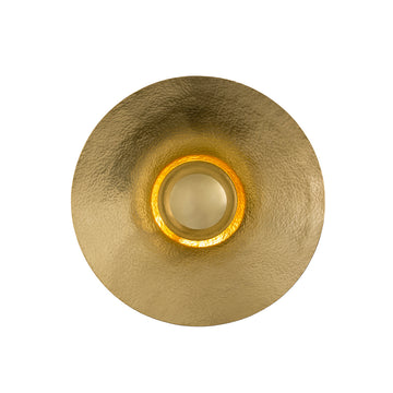 Luminaire GIRASSOL M  polished hammered brass shade + polished button brass