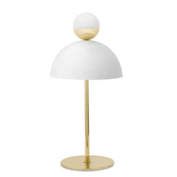 GUARDA CHUVA lampshade white microtexture shade + rod and polished brass mini shade