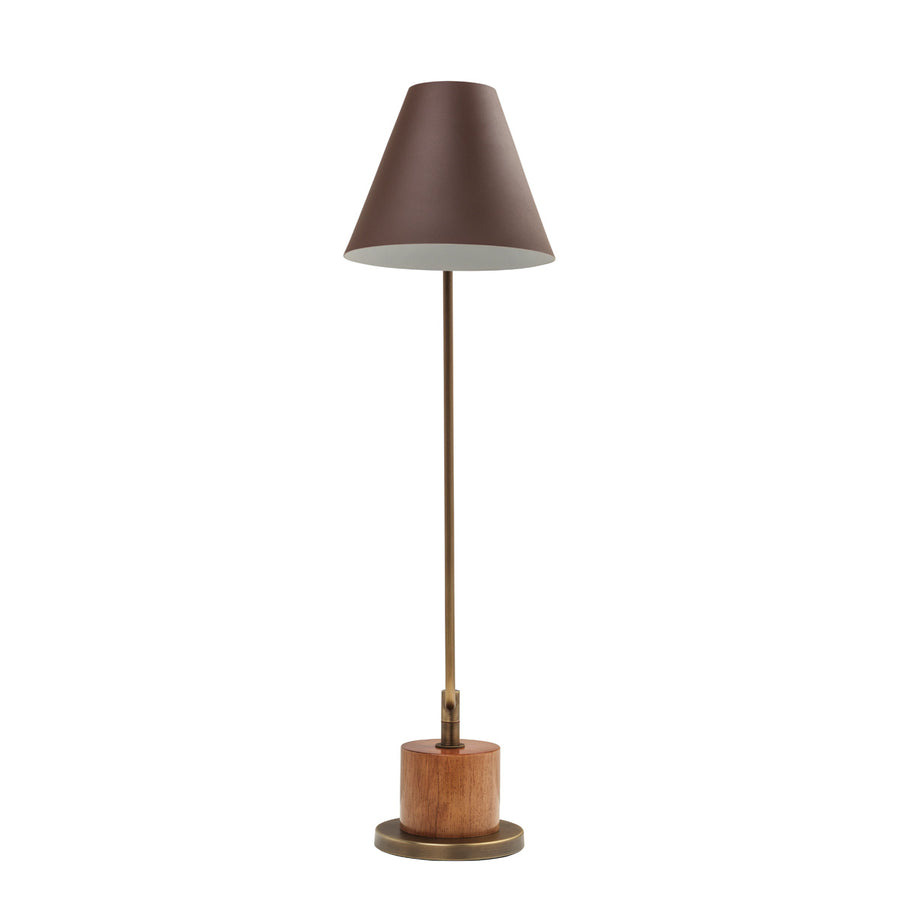 Lampshade LEME oxidized matte brass (brown) + cedar base + corten brown microtexture shade