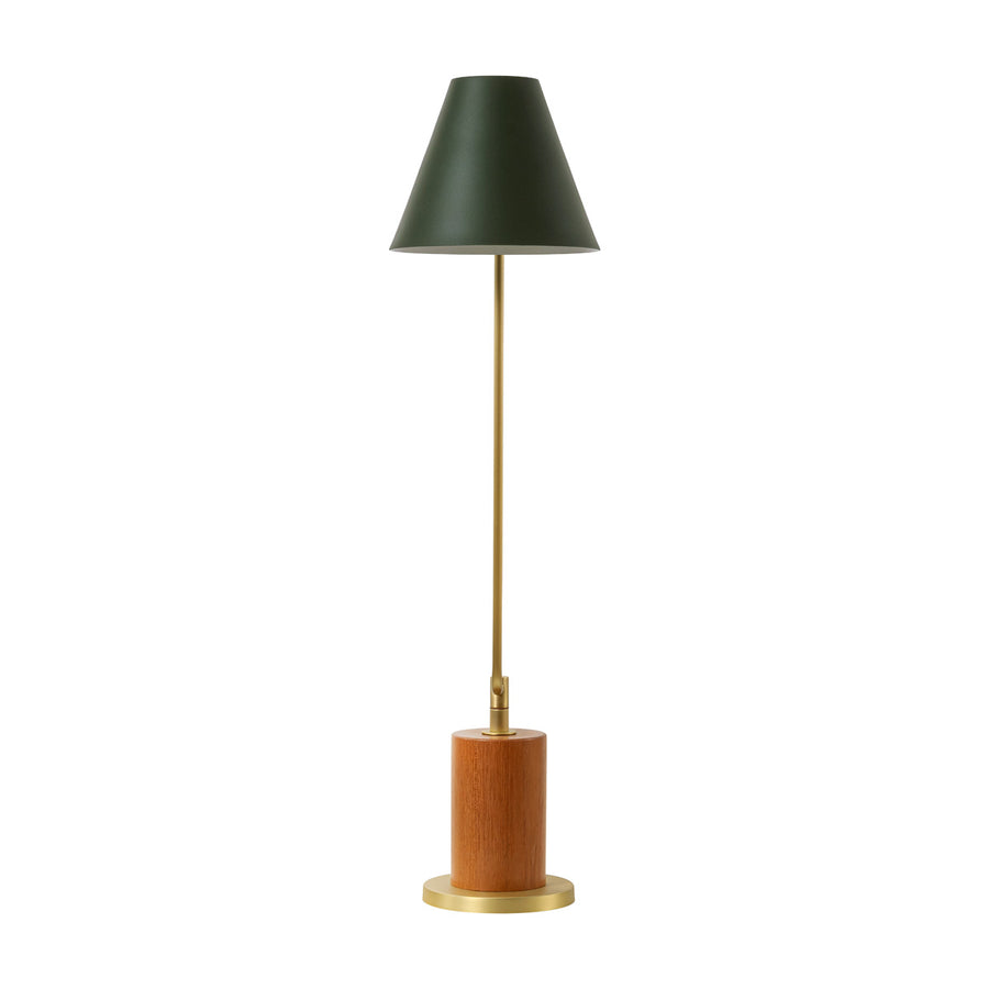 Lampshade LEME matte brushed brass + cedar base + night green microtexture shade