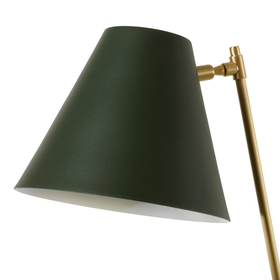 Lampshade LEME matte brushed brass + cedar base + night green microtexture shade