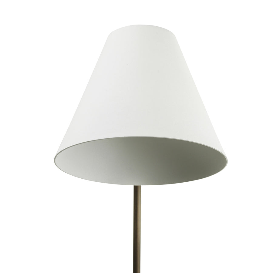 Wall light LEME white microtexture shade + oxidized matte brass base and stem (grey)