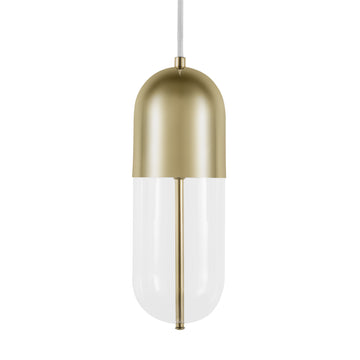 Pendant CASULO P polished brass and etched glass