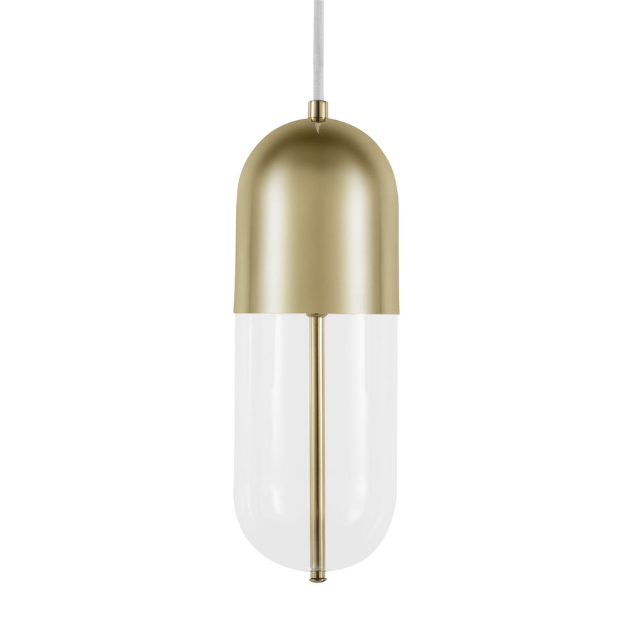 Pendant CASULO P polished brass and etched glass