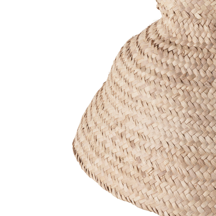 Pendant TRANCOSO two natural woven straw shades and polished brass finish