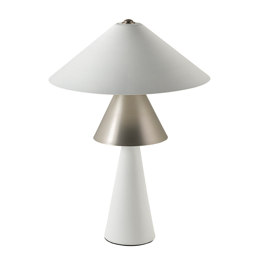 SHANGHAI brass nickel matte lampshade + white microtexture base and shade
