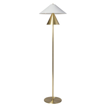 SHANGHAI column shade white microtexture + stem and shade brushed brass gloss