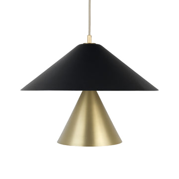 Pendant SHANGHAI bigger black microtexture shade + smaller shade with matte brushed finishe