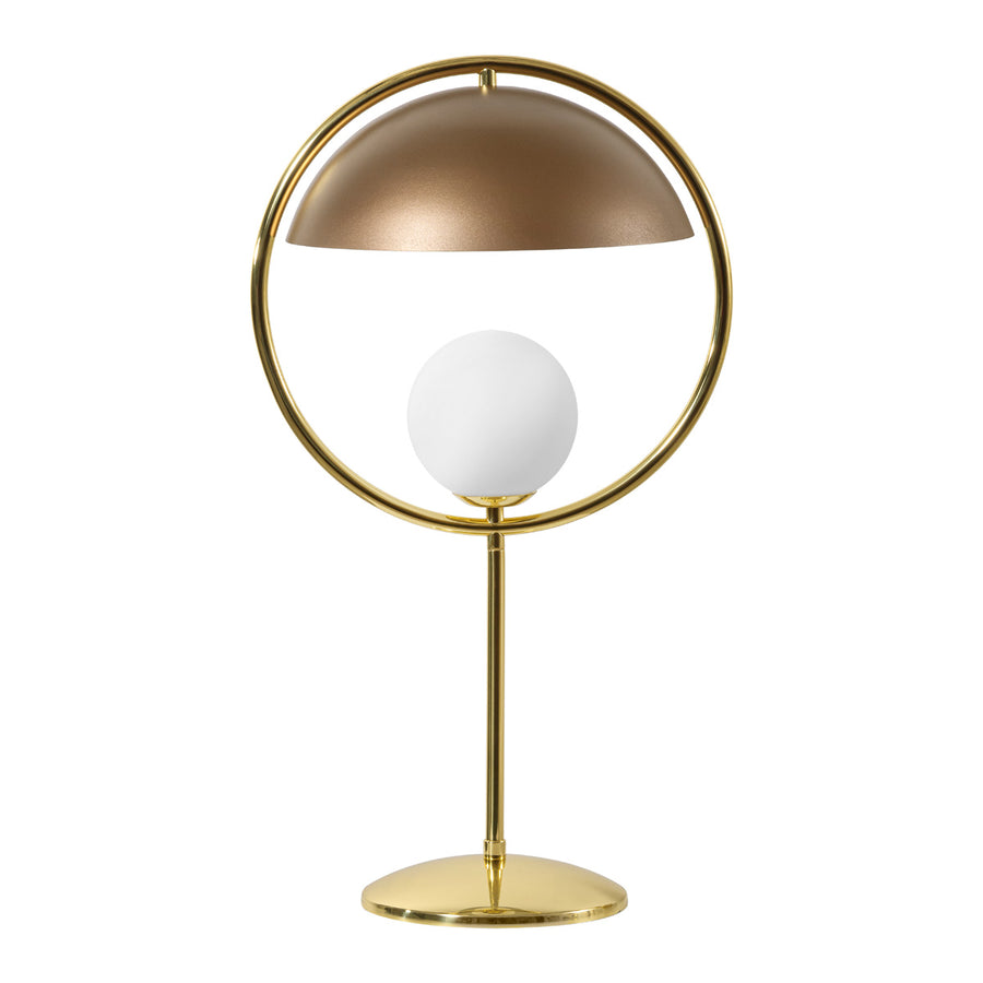 Lampshade TAO shine brushed brass circle and stem + old gold microtexture