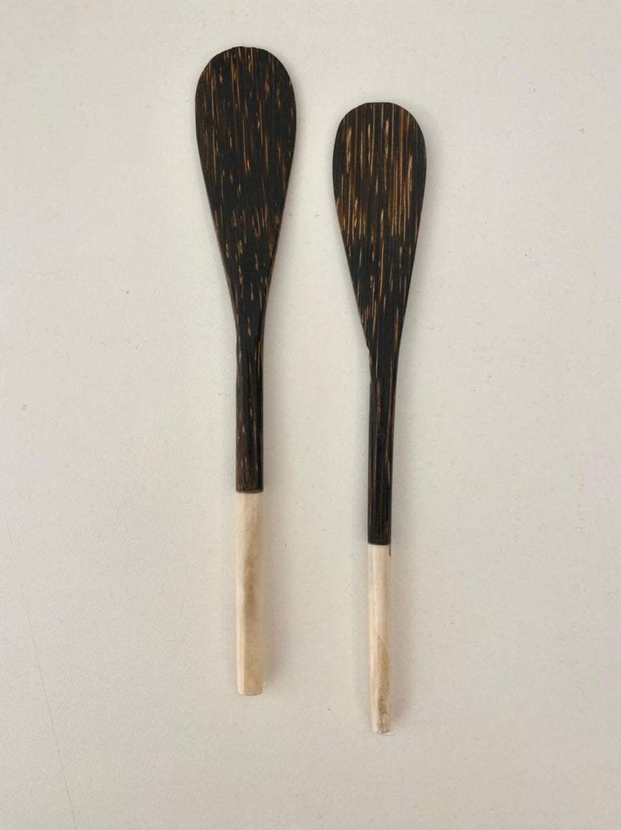 Mini Tucum wood and buffalo bone spatulas